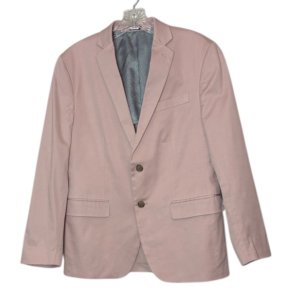 jf j.ferrar Other - J. Ferrar Men Mauve Pink Blazer Slim Sz 38 Cotton Blend Lined Stretch